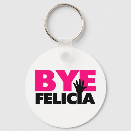 Porte-clés Bye Felicia Vague main rose chaud (Recto)