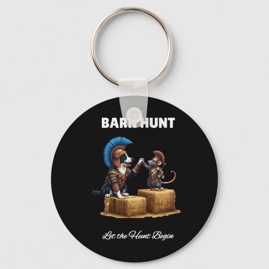 Porte-clés Byrn Hunt Lover - Cute Warrior Rat Et Border Coll (Recto)