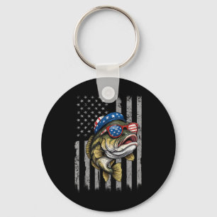 Porte-clés Byss Fish 4 juillet Drapeau Américain Usa Patrioti