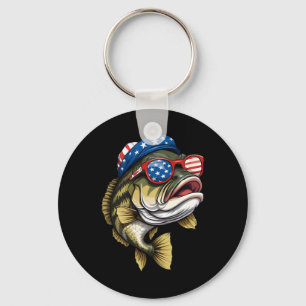 Porte-clés Byss Fish 4 juillet Drapeau Américain Usa Patrioti