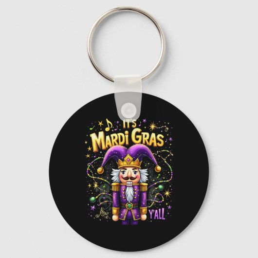 Porte-clés C’est drôle Mardi Gras Y’all Nutcracker King Mardi (Recto)