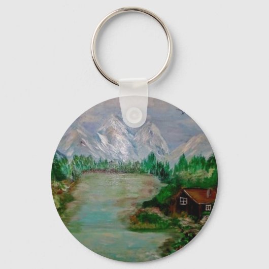 Porte-clés CABINE dans la MONTAGNE (Recto)