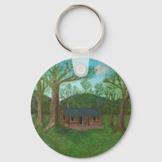 Porte-clés Cabine de journal et arbres (Recto)