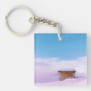 Porte-clés Cabine de montagne de neige française