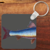 Porte-clés Cabine de pêche personnalisé rustique (Verso)