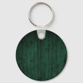 Porte-clés Cabine Rustic Green Wood Nom de famille (Verso)