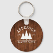 Porte-clés Cabine Rustic Wood Nom de famille (Recto)