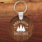 Porte-clés Cabine Rustic Wood Nom de famille (Recto)