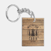 Porte-clés Cabine Rustic Wood Photo personnalisée (Devant gauche)