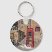 Porte-clés Cabine téléphonique rouge à La Valette Malte (Verso)