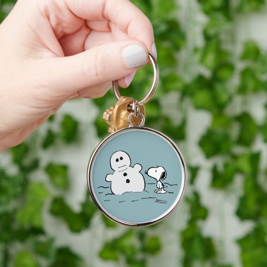 Porte-clés cacahuètes | Snoopy Construit Un Snowman (Main)