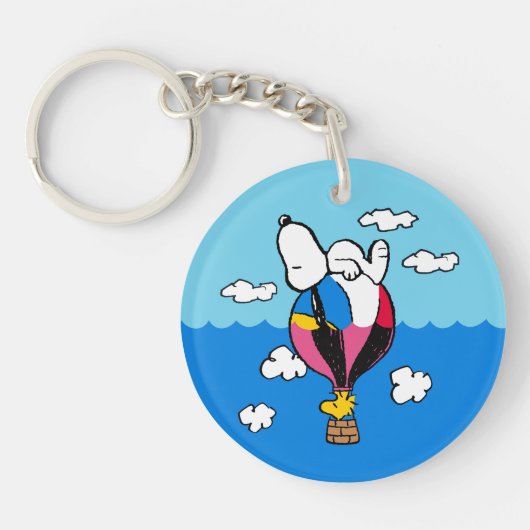 Porte-clés cacahuètes | Snoopy & Woodstock Hot Air Balloon (Devant)