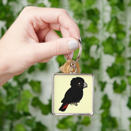 Porte-clés cacatoès noir Rouge-coupé la queue (main)