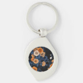 Porte-clés Caché en rose, orange et bleu (Devant)