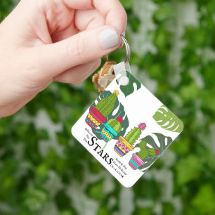 PORTE-CLÉS CACTUS AVEC DE GRANDS FEUILLES