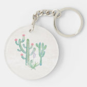 Porte-clés Cactus de Bohème d'aquarelle (Dos)