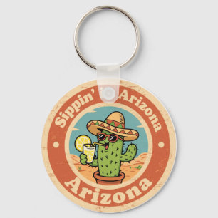 Porte-clés Cactus de boisson vintage drôle d'Arizona