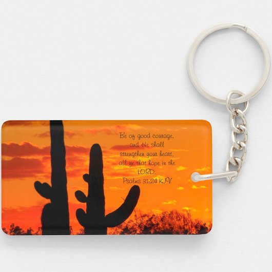 Porte-clés Cactus De L'Arizona Saguaro Avec Coucher De Soleil