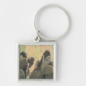 Porte-clés Cactus du désert | Plat vert (Devant)