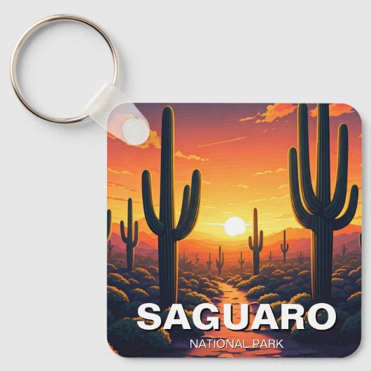 Porte-clés Cactus du Parc national du Saguaro Souvenir (Recto)