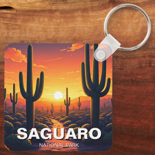 Porte-clés Cactus du Parc national du Saguaro Souvenir (Verso)