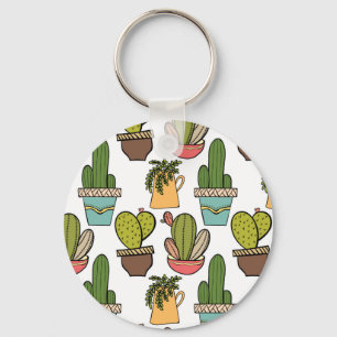 Porte-clés Cactus Intérieur & Succulents Dans Les Pots Motif