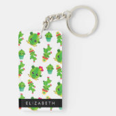Porte-clés Cactus mignons, Cactus Motif, Succulent, Votre Nom (Dos)