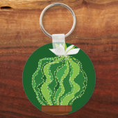 Porte-clés Cactus vert : motif abstrait naturel. (Verso)