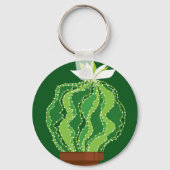 Porte-clés Cactus vert : motif abstrait naturel. (Verso)