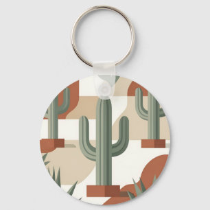 Porte-clés Cactus vert sauge moderne Terracotta Désert