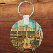 Porte-clés cadeau amant guitare rétro (Recto)