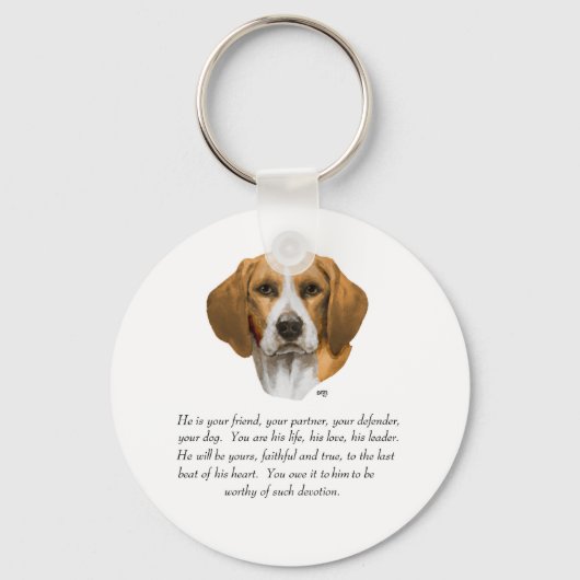 Porte-clés Cadeau Beagle MÂLE (Recto)