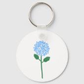 Porte-clés Cadeau Botanique d'Hydrangea Bleu Clair (Recto)