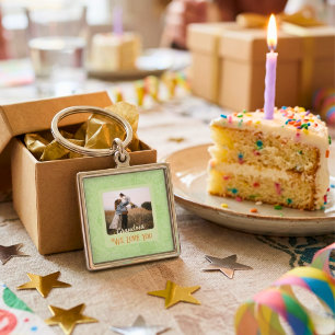 Porte-clés Cadeau Chic et Personnalisé avec Texte et Photo po