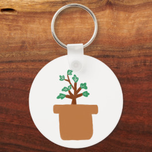 Porte-clés Cadeau crayon de plante en pot minimaliste