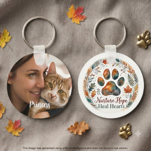 Porte-clés Cadeau d'amour pour animaux en automne Empreinte d