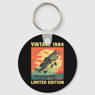 Porte-clés Cadeau d'anniversaire 1984 Pêche Pêcheur Poisson C