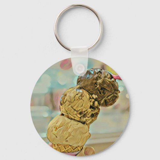 Porte-clés Cadeau d'anniversaire de crème glacée (Recto)
