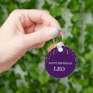 Porte-clés Cadeau d'anniversaire Joyeux avec confettis pastel