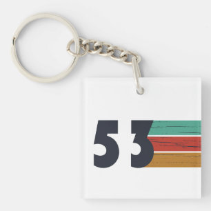 Porte-clés Cadeau d'anniversaire vintage élégant né en 1953