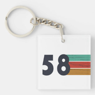 Porte-clés Cadeau d'anniversaire vintage élégant né en 1958