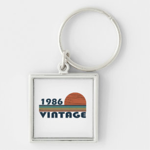 Porte-clés Cadeau d'anniversaire vintage né en 1986