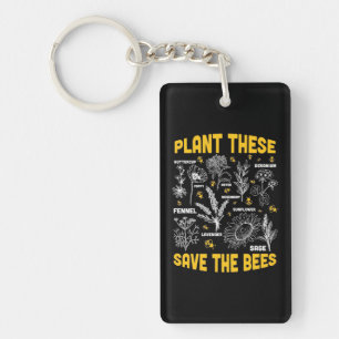 Porte-clés Cadeau d'apiculteur Plantez ceci Sauvez les abei