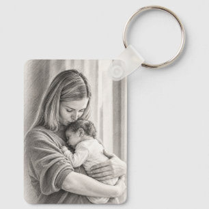 Porte-clés Cadeau de baby shower avec photo personnalisée Ajo