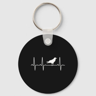 Porte-clés Cadeau de battement de cœur de corbeau pour hommes