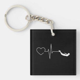 Porte-clés Cadeau de battement de coeur de natation pour les