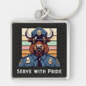 Porte-clés Cadeau de bison personnalisé pour les policiers Pa (Devant)