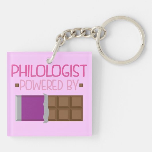 Porte-clés Cadeau de chocolat de philologue pour elle (Dos)