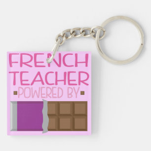 Porte-clés Cadeau de chocolat de professeur français pour
