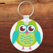 Porte-clés Cadeau de Chouettes vertes (Recto)